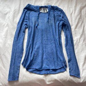 2000s Victoria’s Secret Pink Blue Hooded Pullover